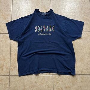 Navy Blue Graphic Tee with Solvang Print